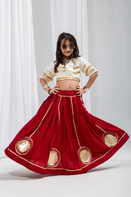 Kumkum Reyon Cotton Kids Lehenga JT-142681