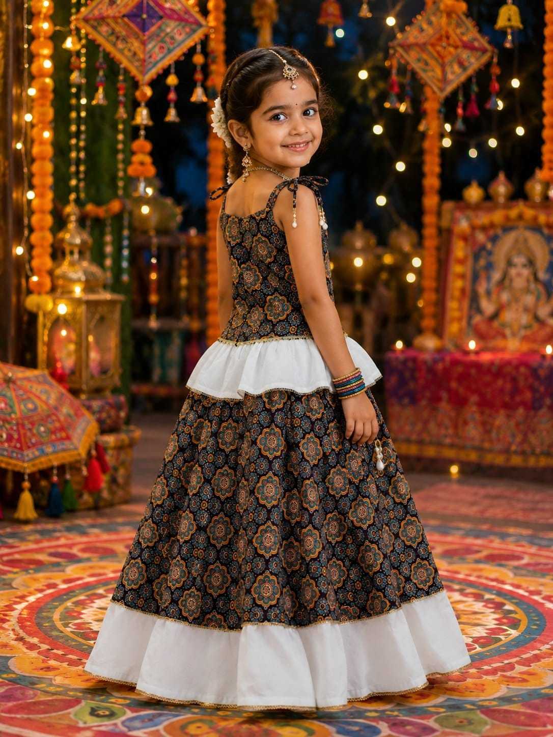 Raas Cotton Kids Lehenga