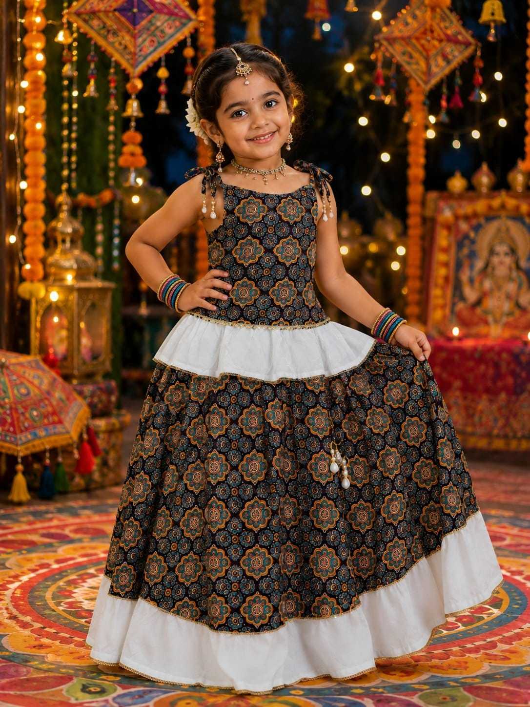 Raas Cotton Kids Lehenga