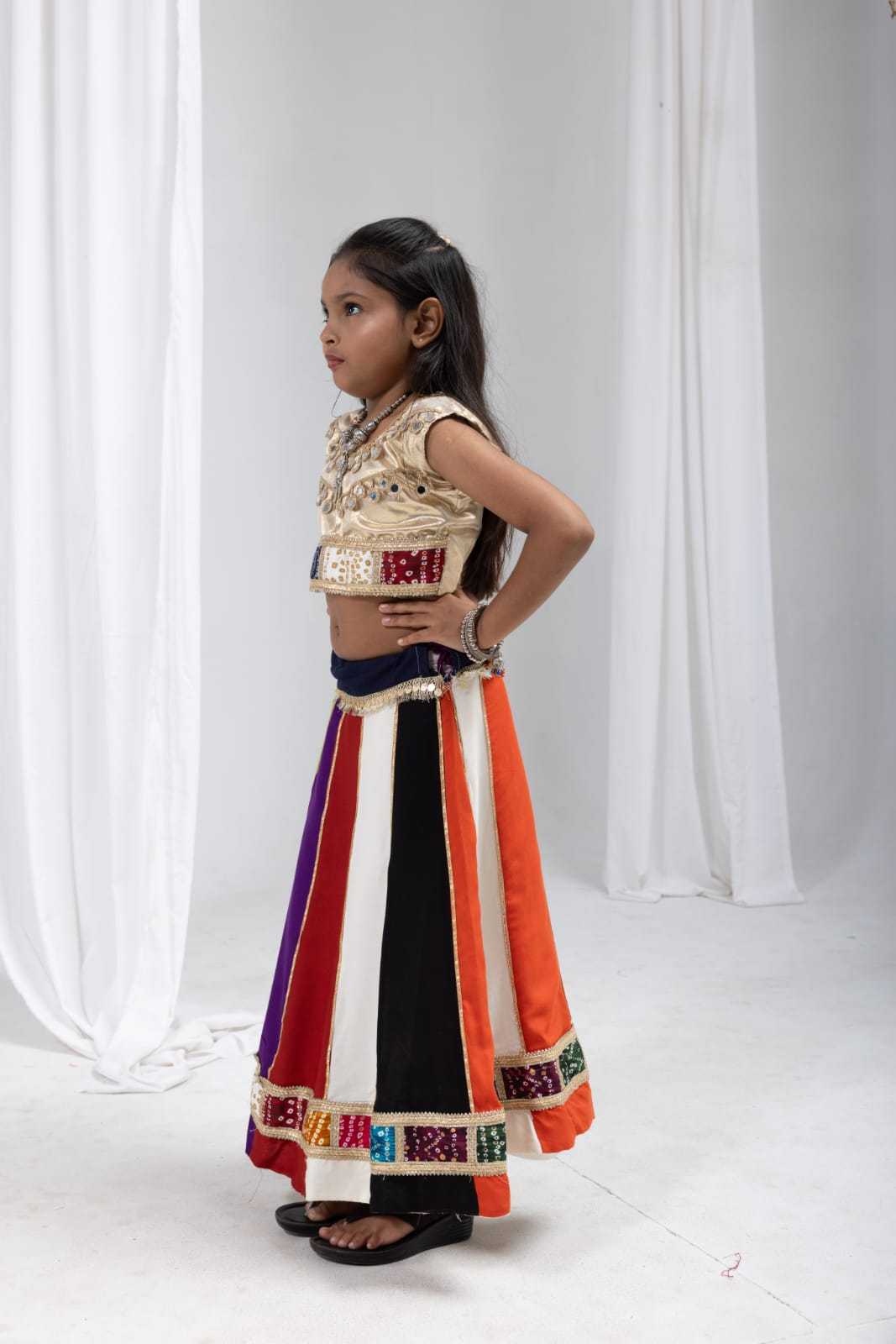 Rainbow Reyon Cotton Kids Lehenga