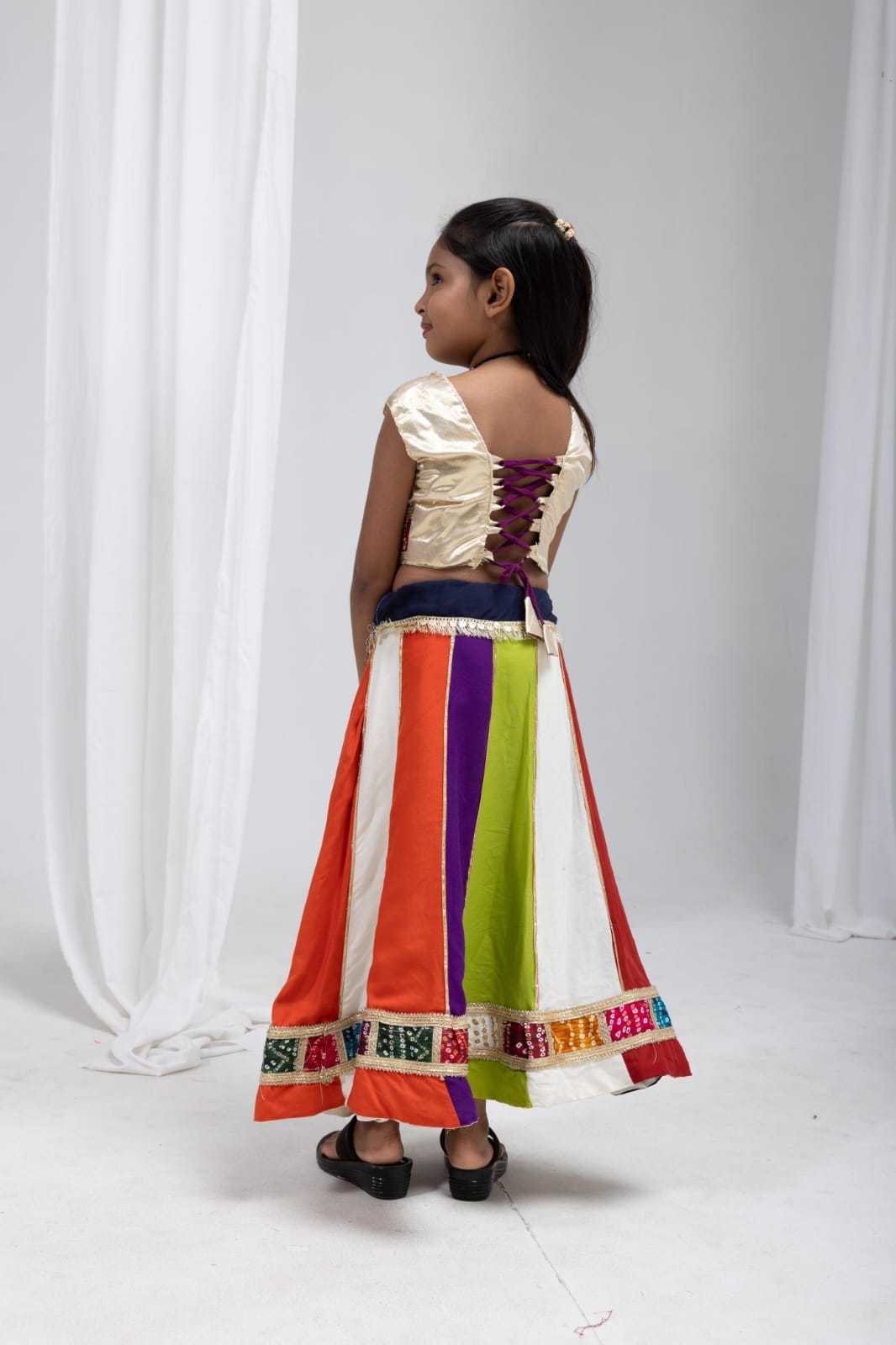 Rainbow Reyon Cotton Kids Lehenga