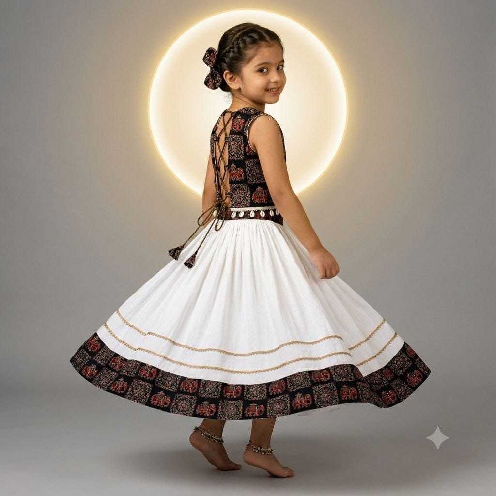 Traditional Soft Cotton Kids Lehenga