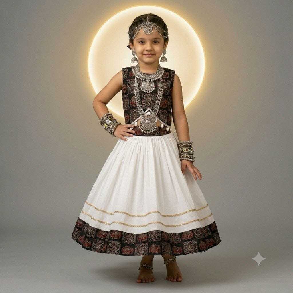 Traditional Soft Cotton Kids Lehenga