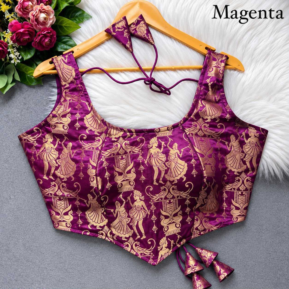 Banarasi Soft Silk Printed Blouse