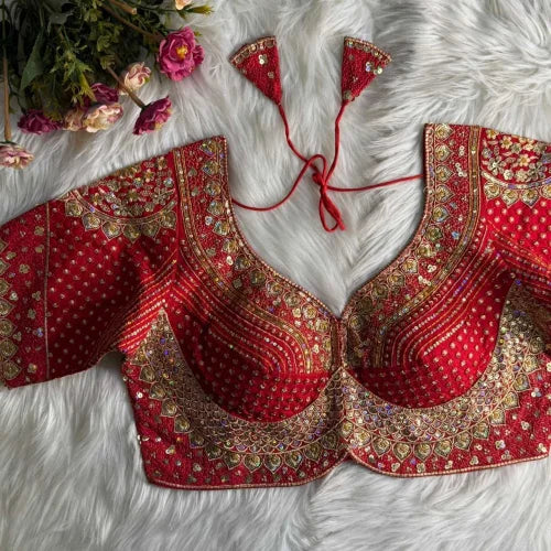 Heavy Roman Silk Readymade Blouse