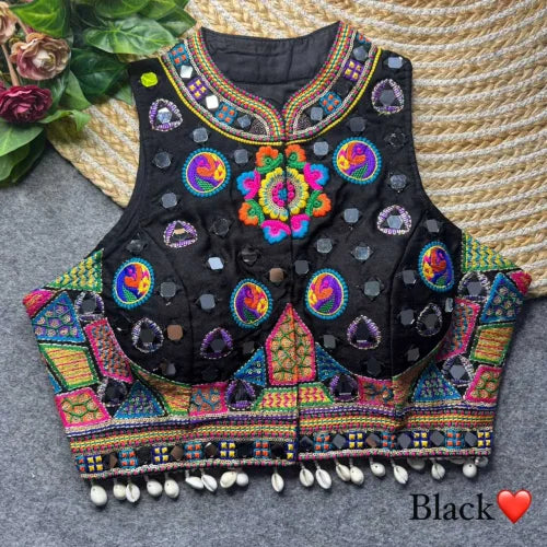 Italian Silk Designer Blouse in Black