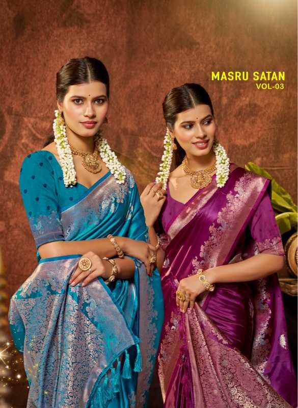Masru Satan Satin Silk Traditional Saree