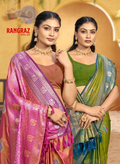 Soft Silk Saree in Rama