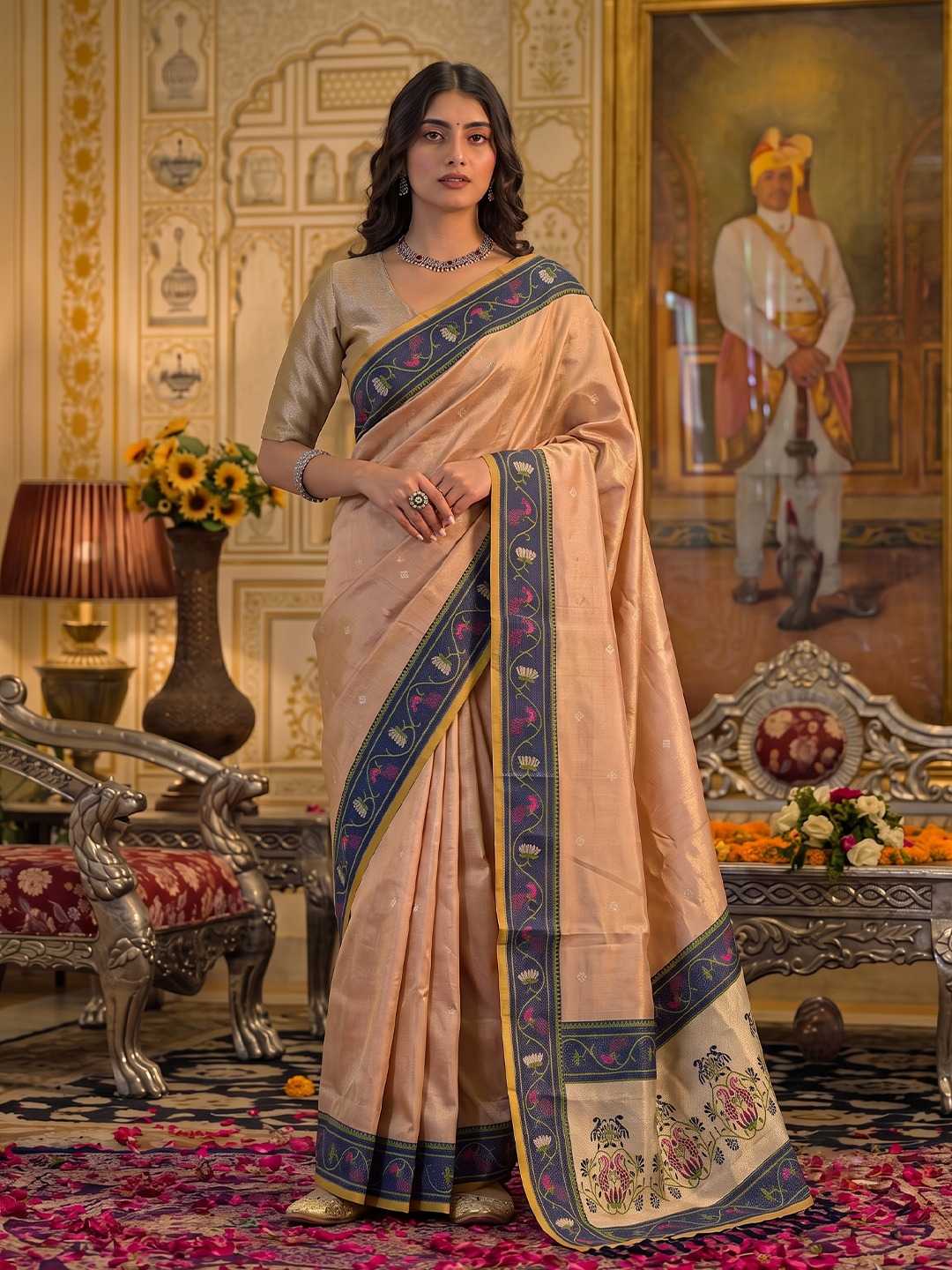 Tissue Silk Soft Saree in Mustard