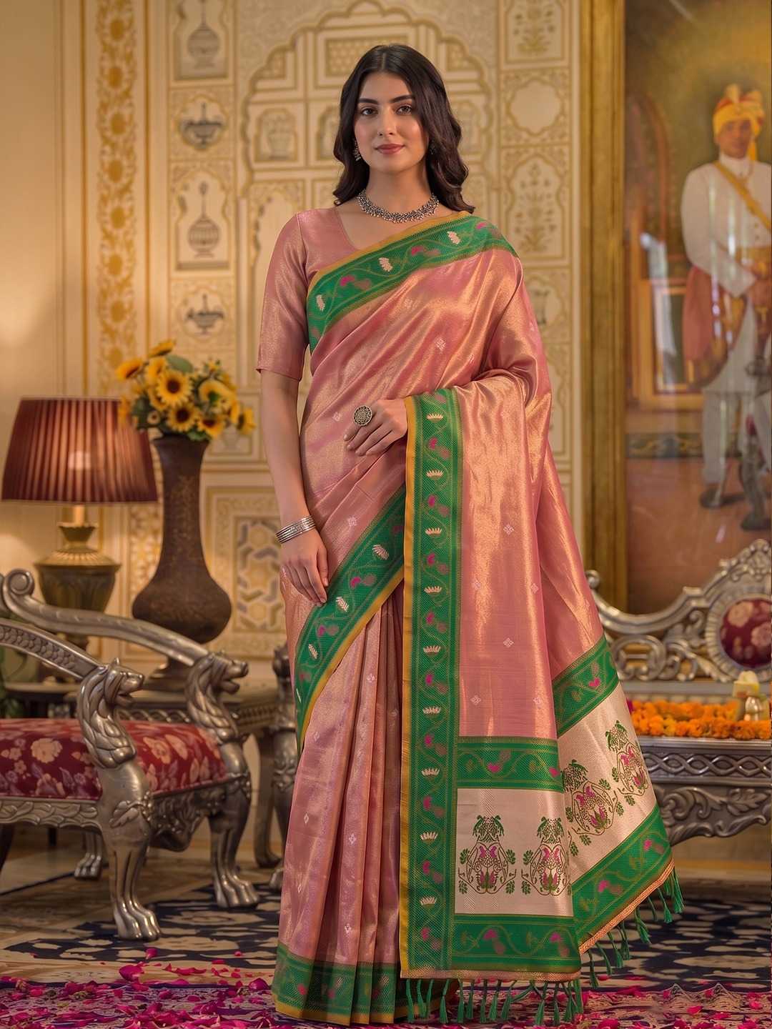 Tissue Silk Soft Saree in Mustard