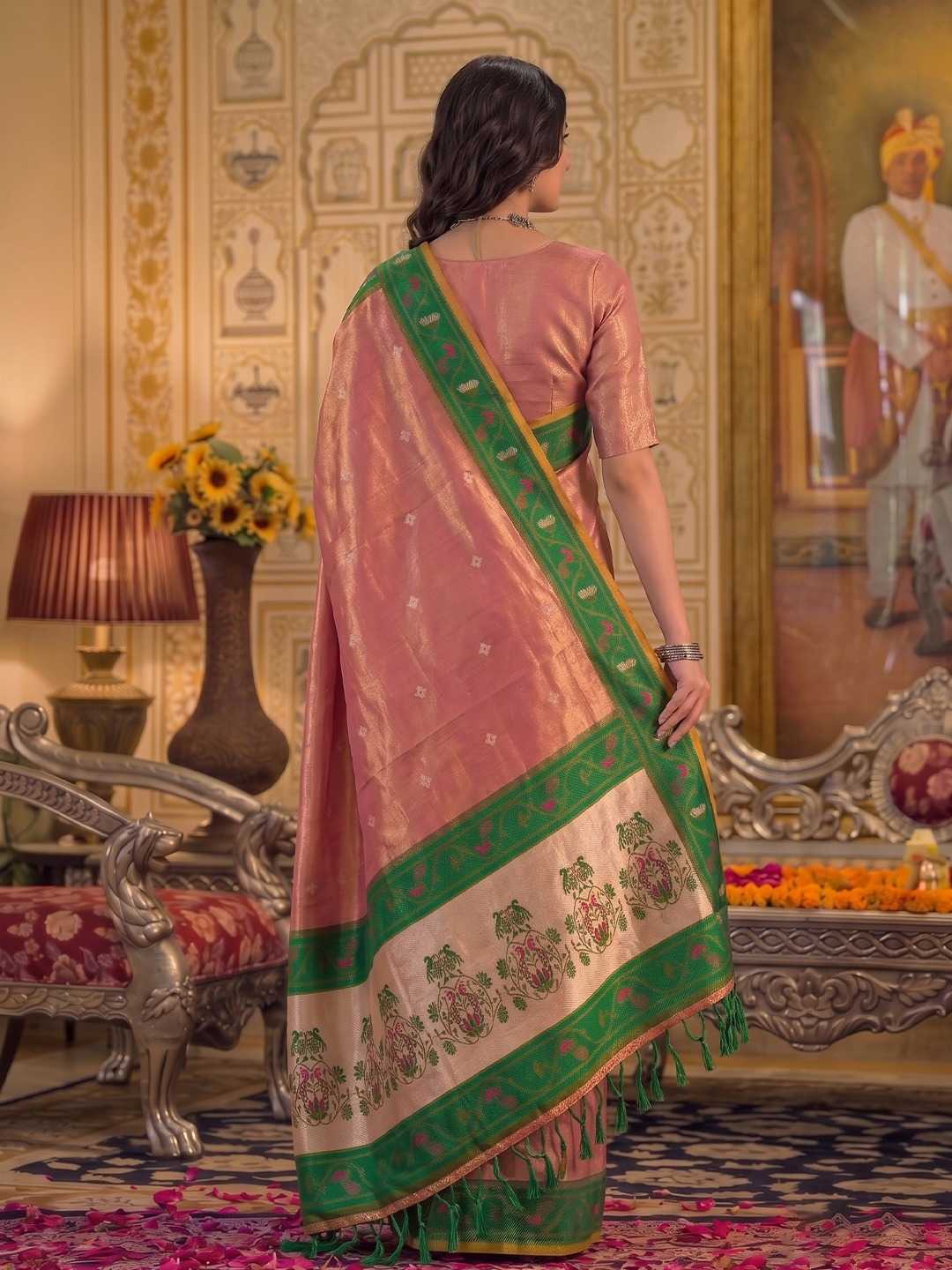 Tissue Silk Soft Saree in Mustard