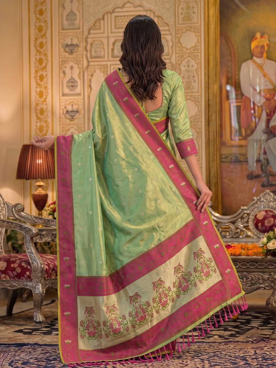 Tissue Silk Soft Saree in Mustard