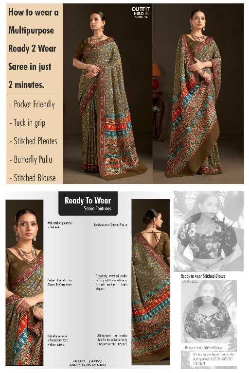 Crepe Silk Ready To Wear Saree