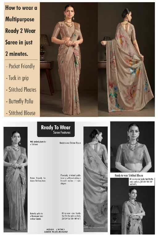 Crepe Silk Ready To Wear Saree