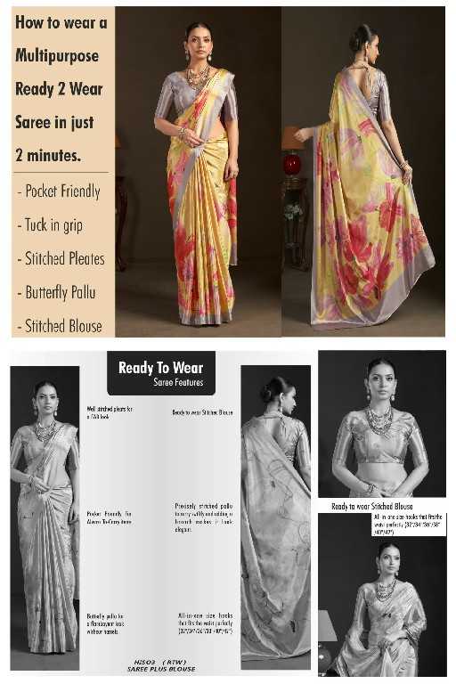Crepe Silk Ready To Wear Saree