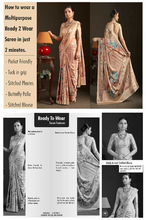 Crepe Silk Ready To Wear Saree