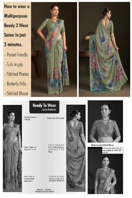 Crepe Silk Ready To Wear Saree