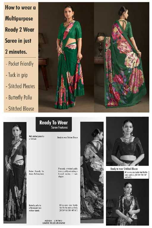 Crepe Silk Ready To Wear Saree