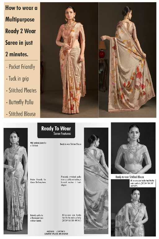 Crepe Silk Ready To Wear Saree