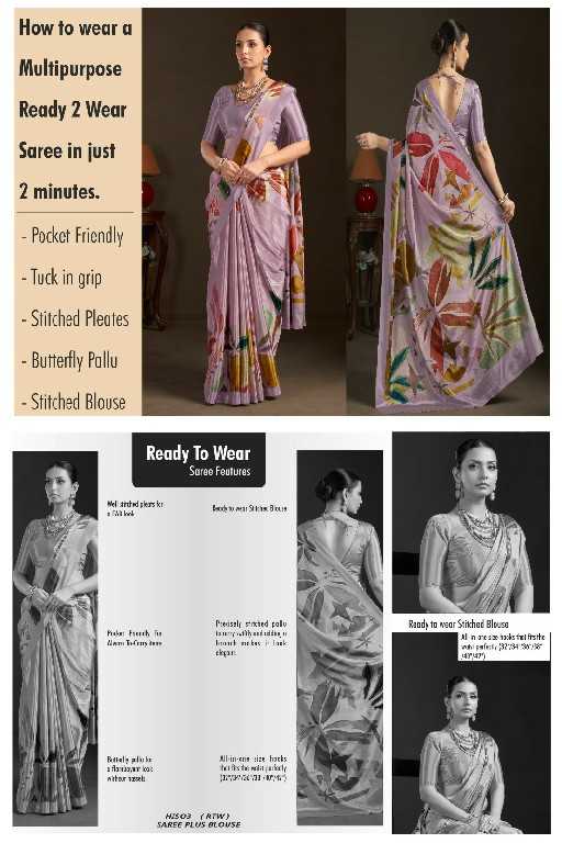 Crepe Silk Ready To Wear Saree
