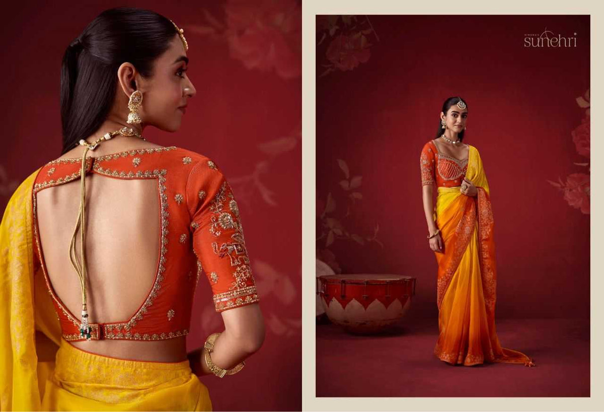 Crepe Silk Soft Saree in Yellow