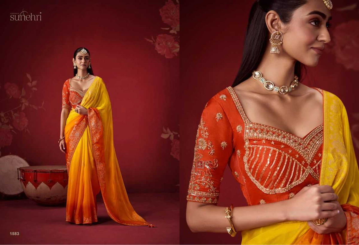 Crepe Silk Soft Saree in Yellow