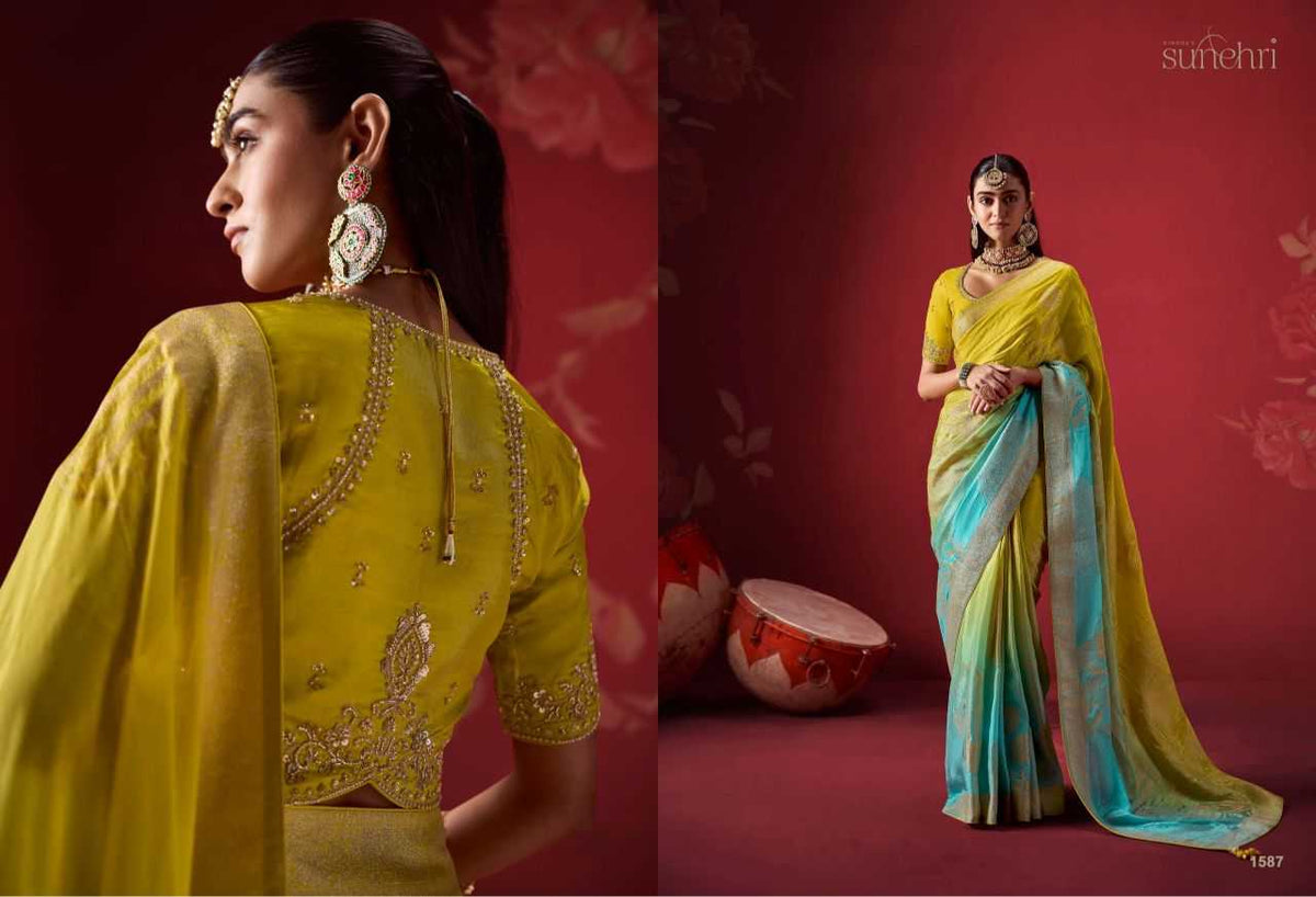 Crepe Silk Soft Saree in Yellow