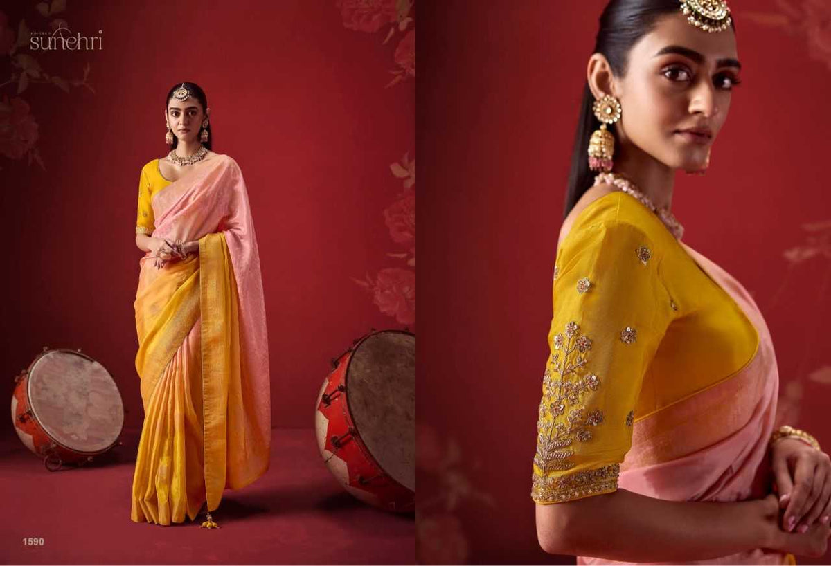 Crepe Silk Soft Saree in Yellow