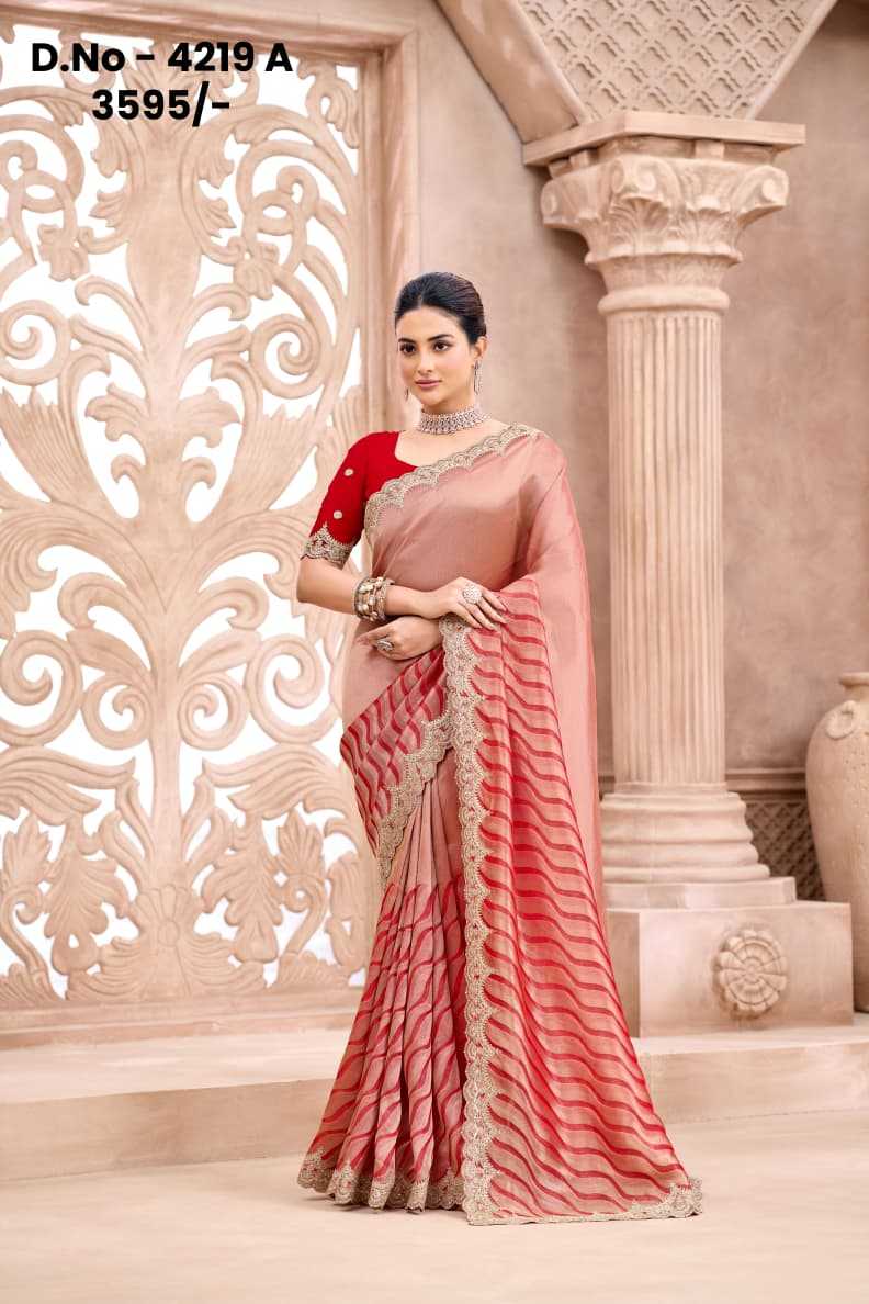 Pure Viscos Designer Saree in Pink