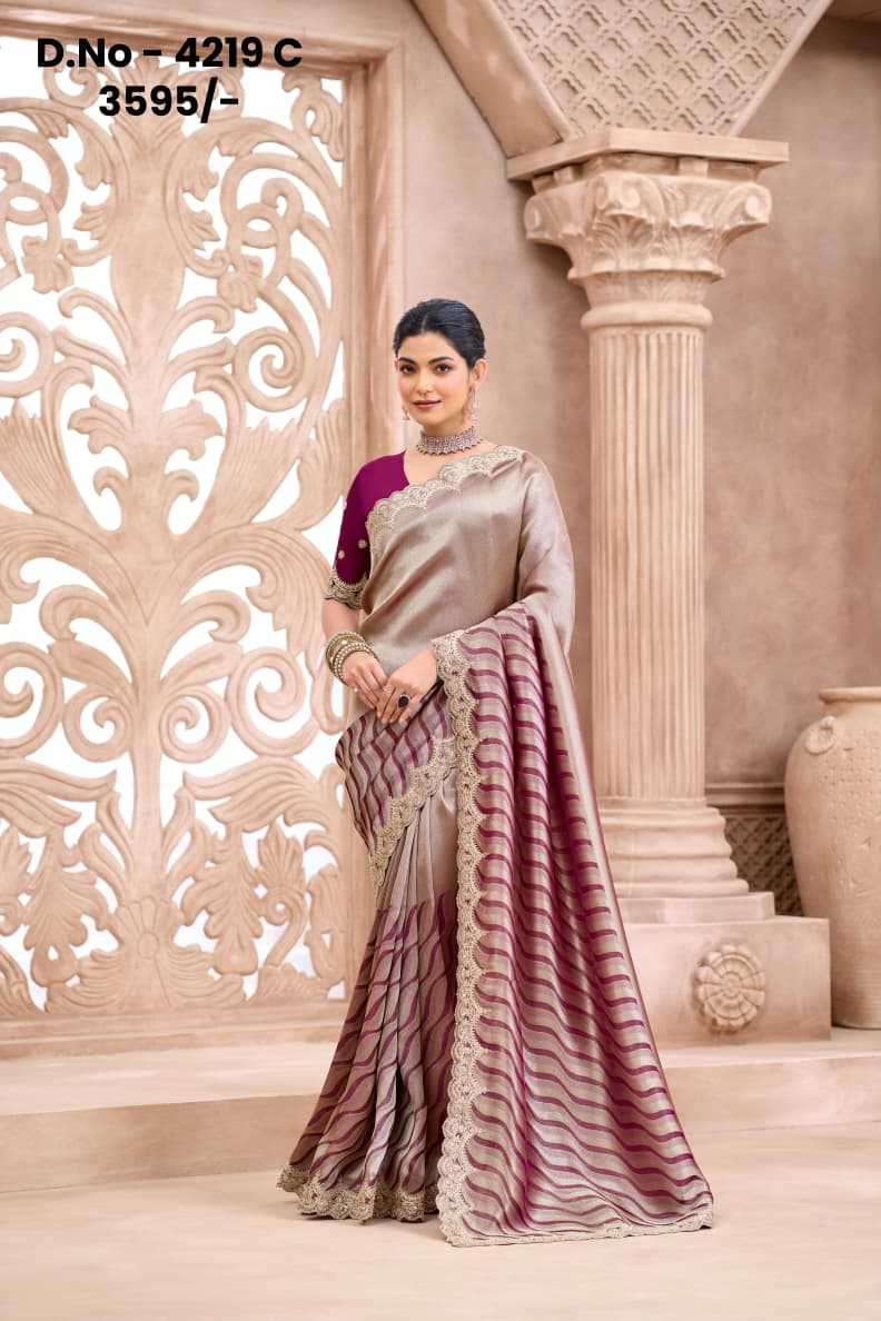 Pure Viscos Designer Saree in Pink