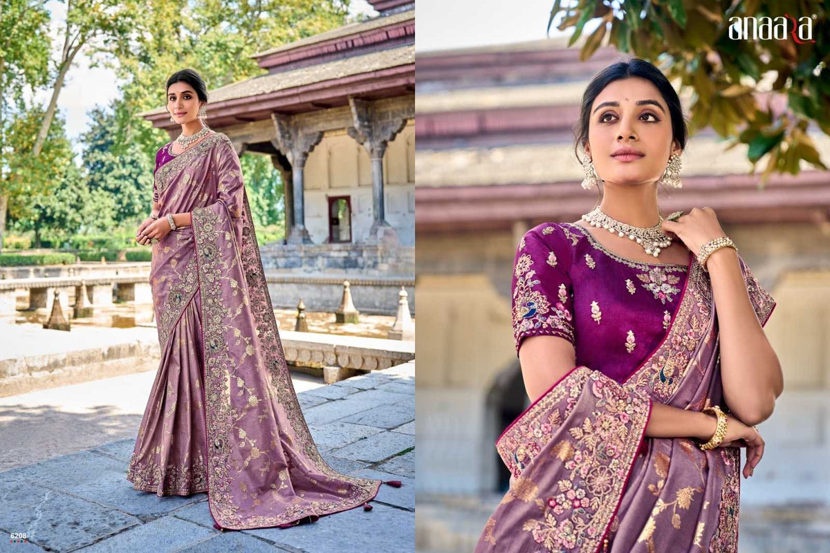 Tissue Silk Soft Saree in Onion