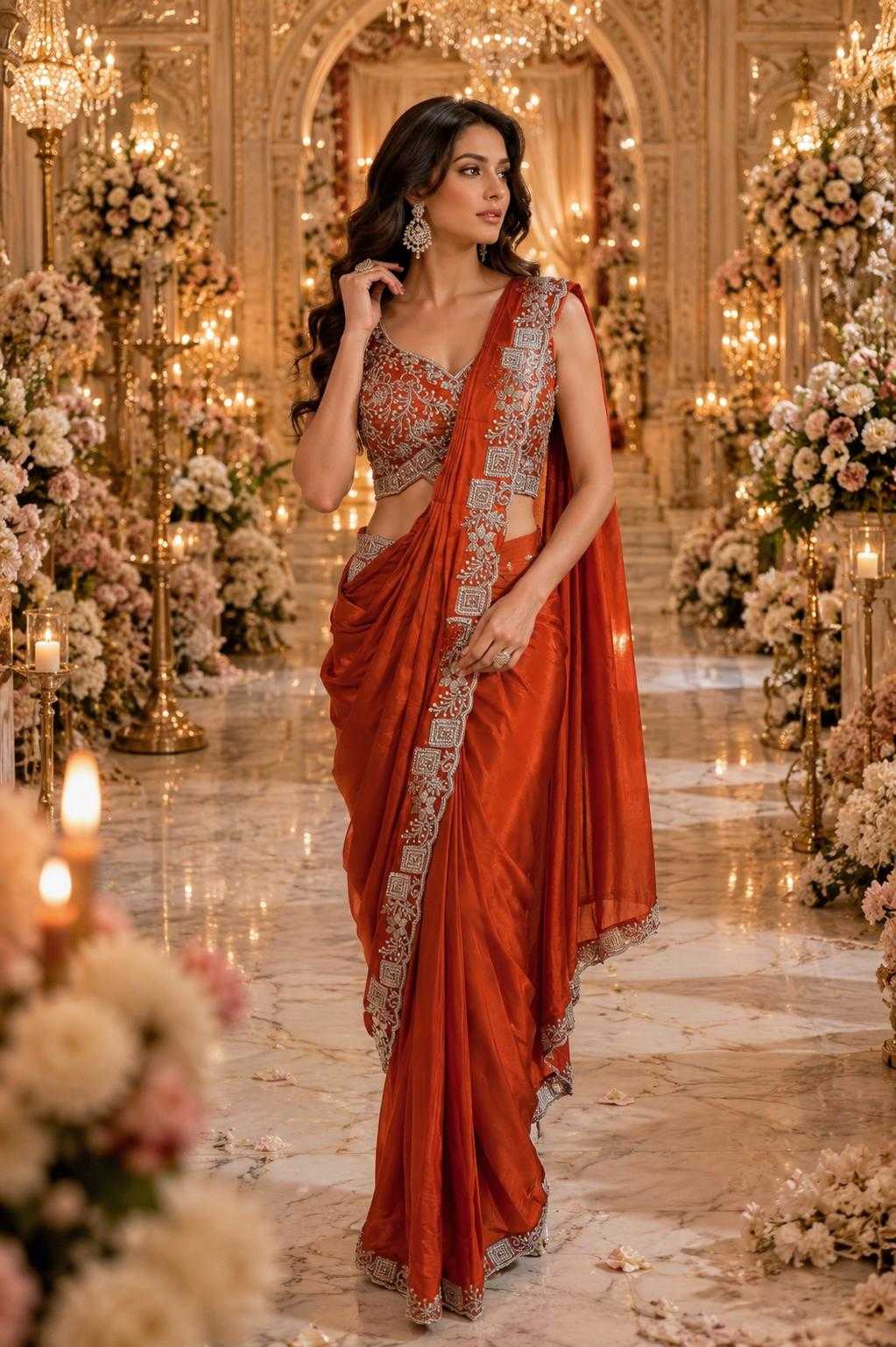 Satin Ready To Wear Saree