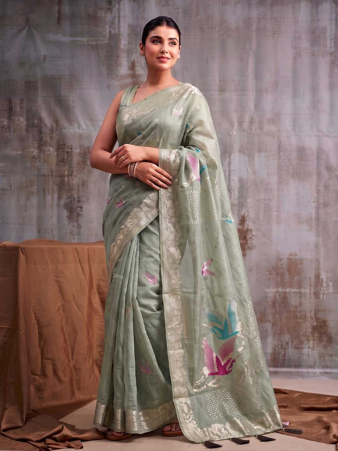 Flemingo Linen Designer Saree