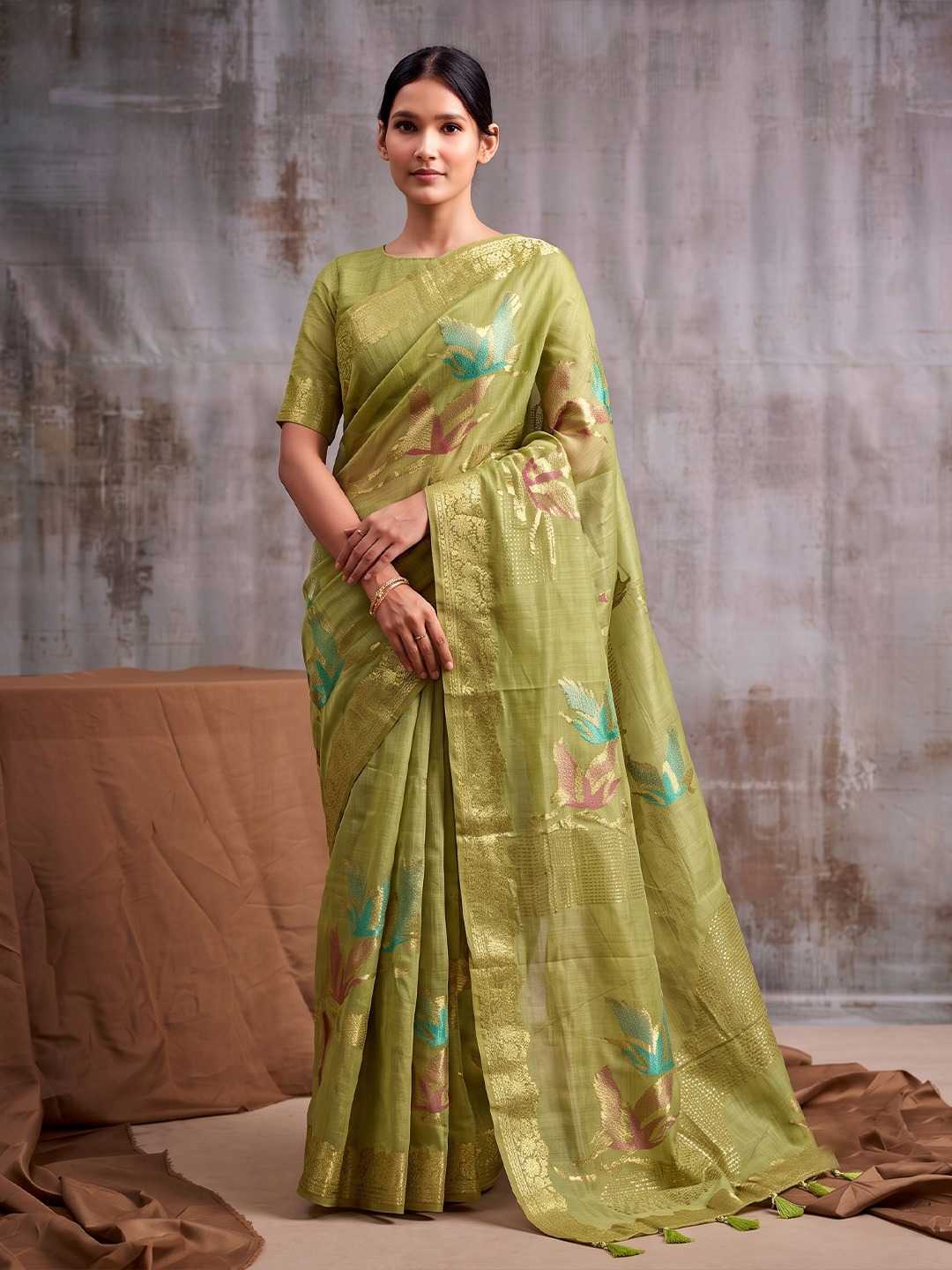 Flemingo Linen Designer Saree