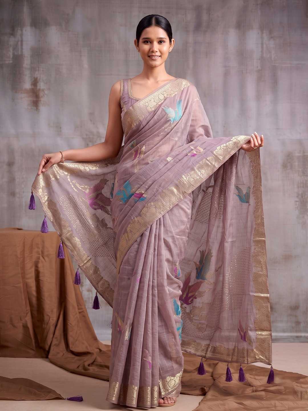Flemingo Linen Designer Saree