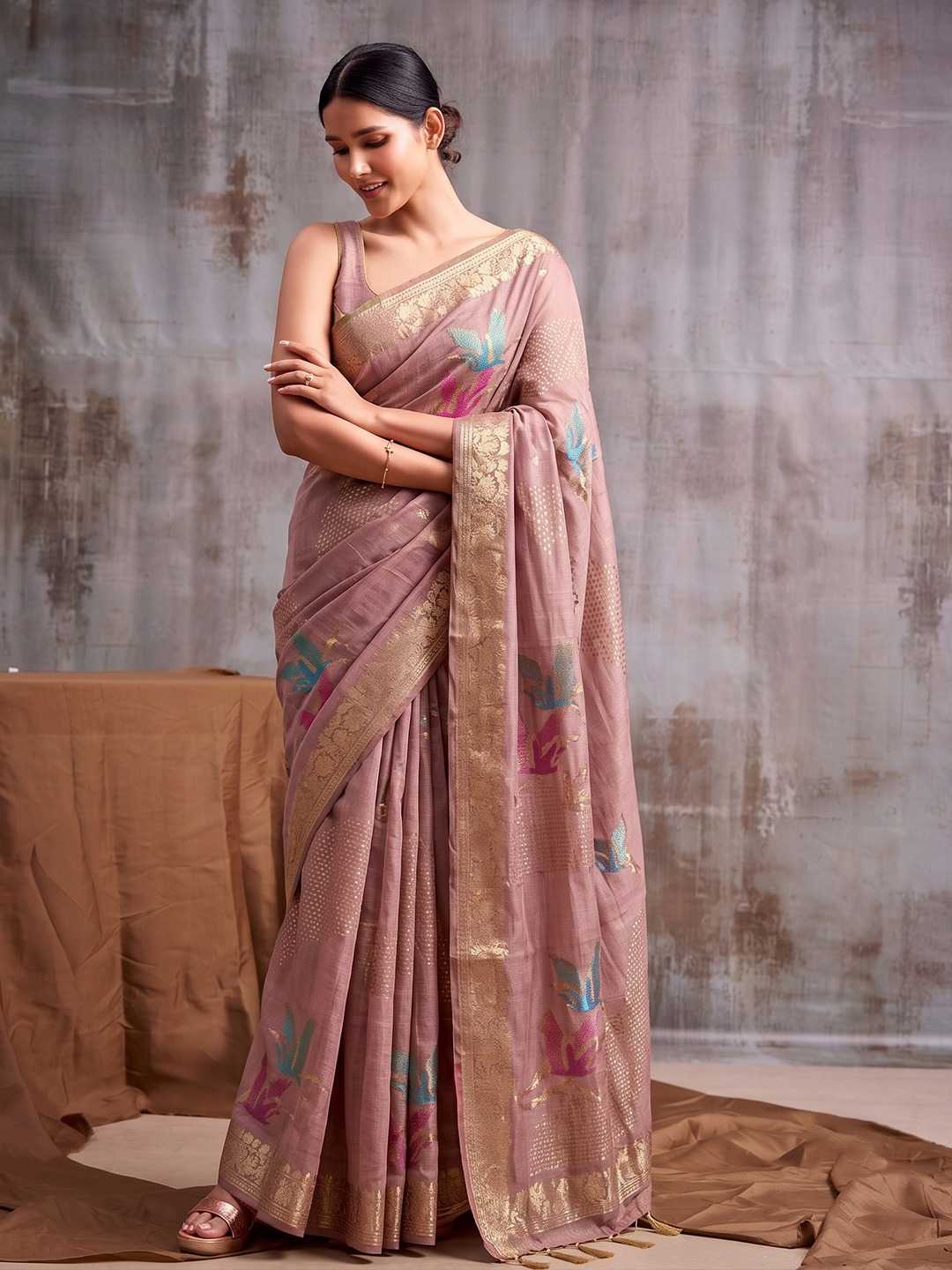 Flemingo Linen Designer Saree