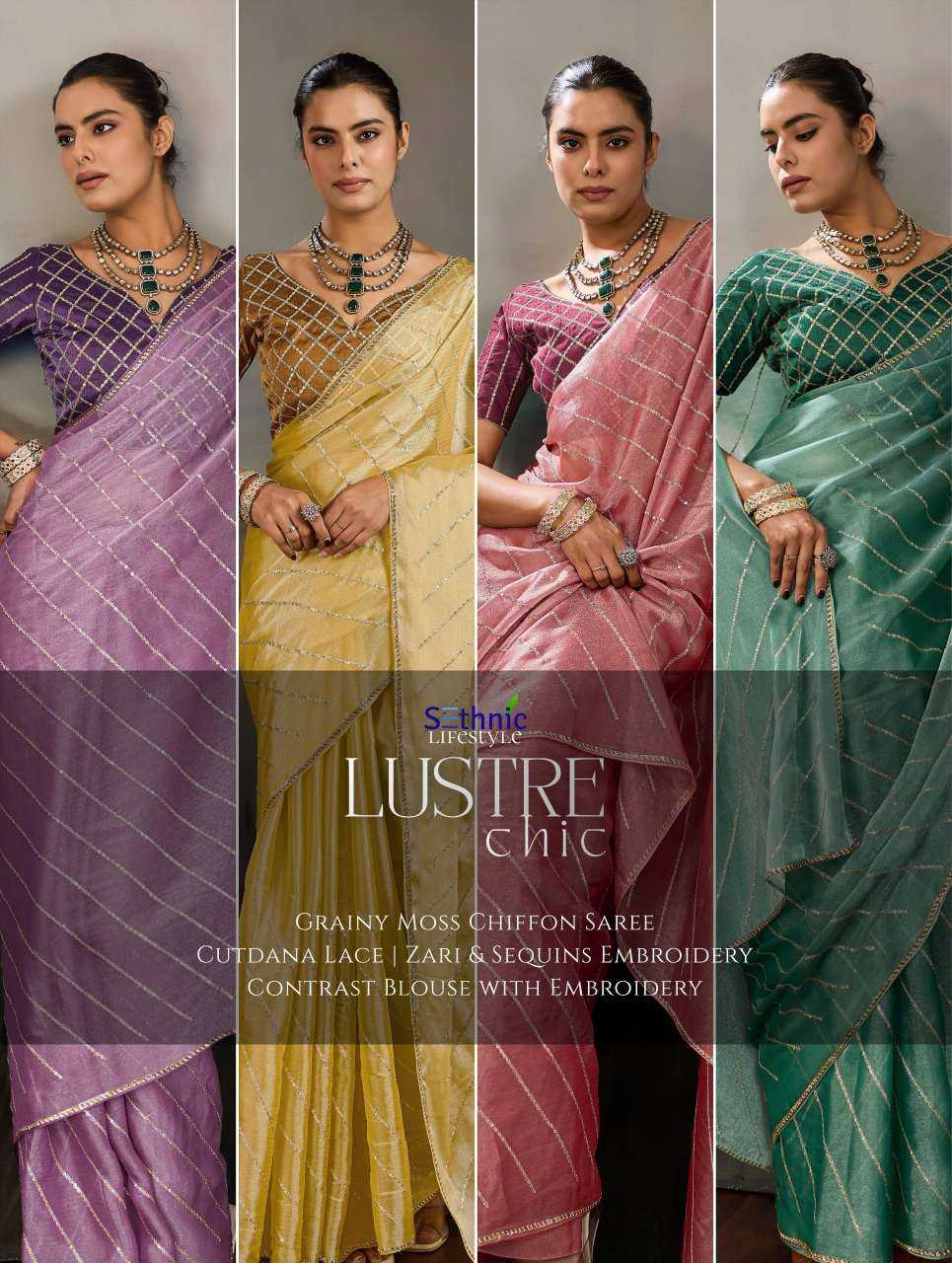 Luster Chic Chiffon Designer Saree