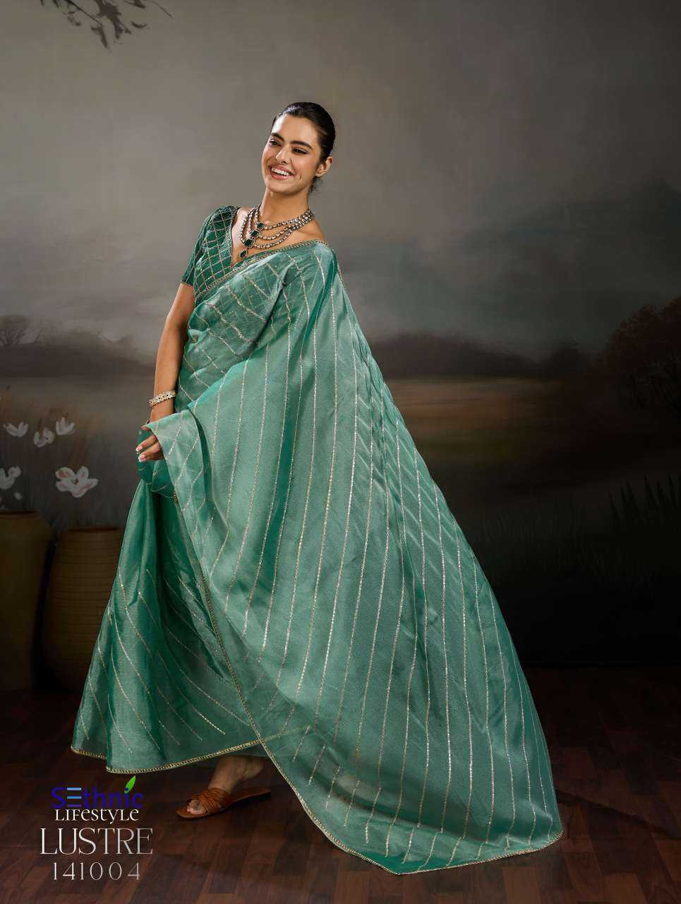 Luster Chic Chiffon Designer Saree