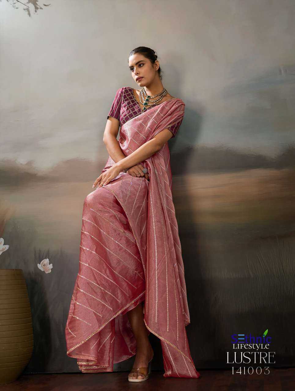 Luster Chic Chiffon Designer Saree