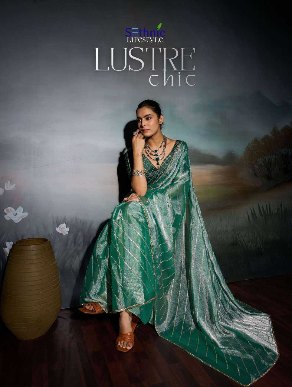 Luster Chic Chiffon Designer Saree