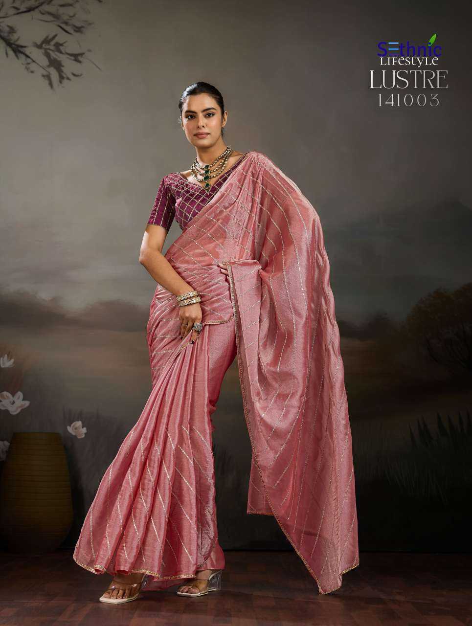 Luster Chic Chiffon Designer Saree
