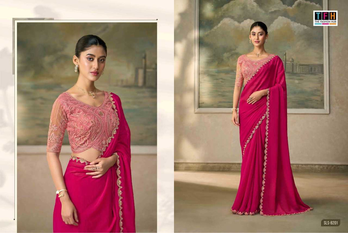 Salsa Style Chiffon Designer Saree