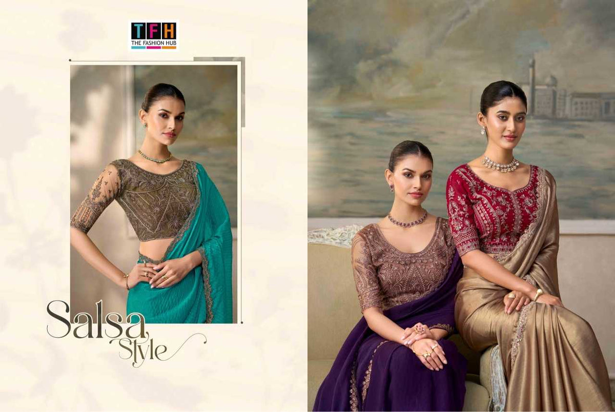 Salsa Style Chiffon Designer Saree