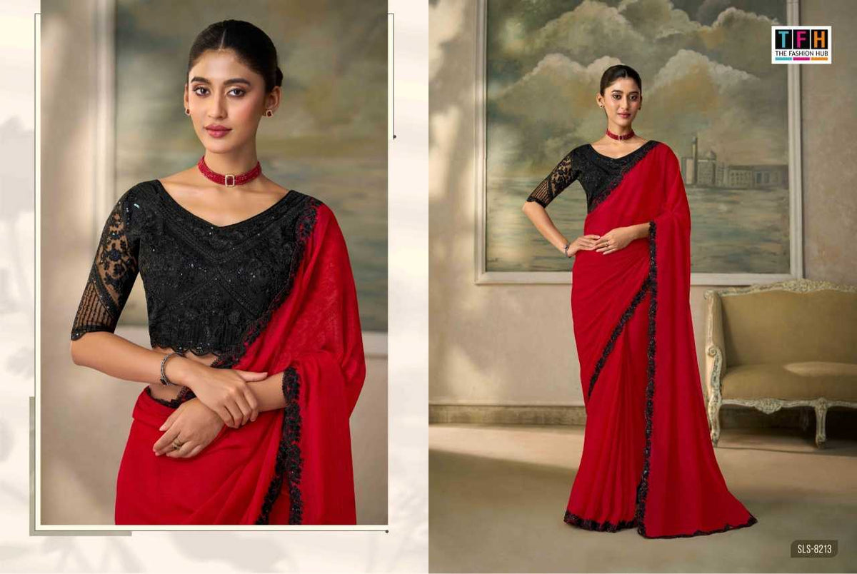 Salsa Style Chiffon Designer Saree