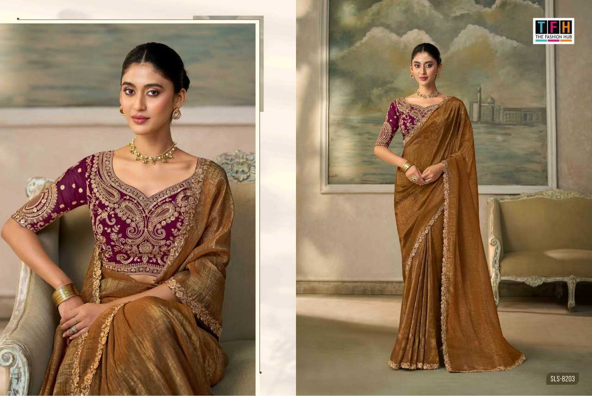 Salsa Style Chiffon Designer Saree