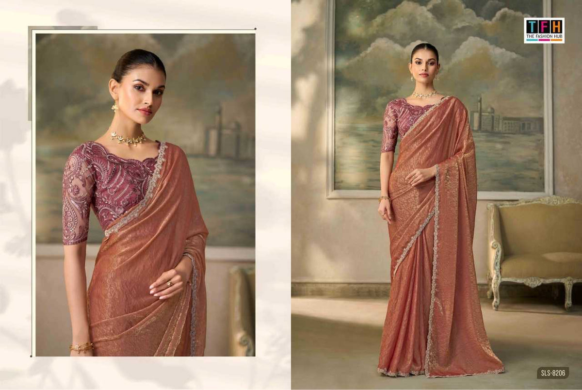 Salsa Style Chiffon Designer Saree