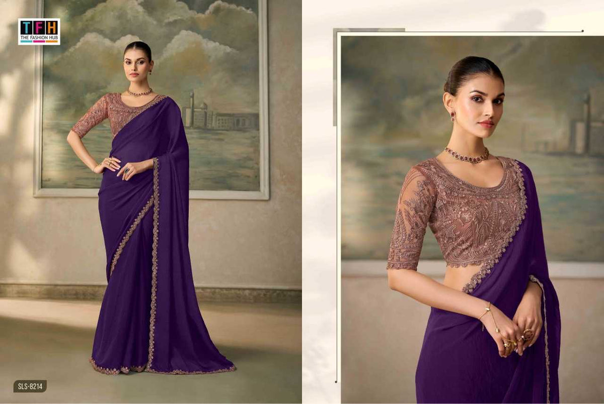 Salsa Style Chiffon Designer Saree