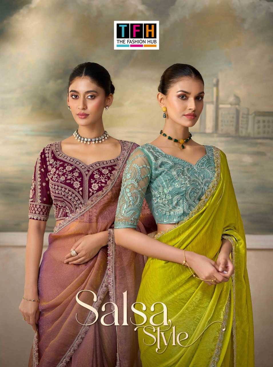 Salsa Style Chiffon Designer Saree