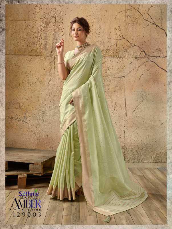 Tissue Zari Border Saree