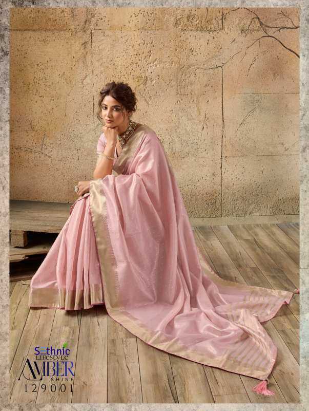 Tissue Zari Border Saree